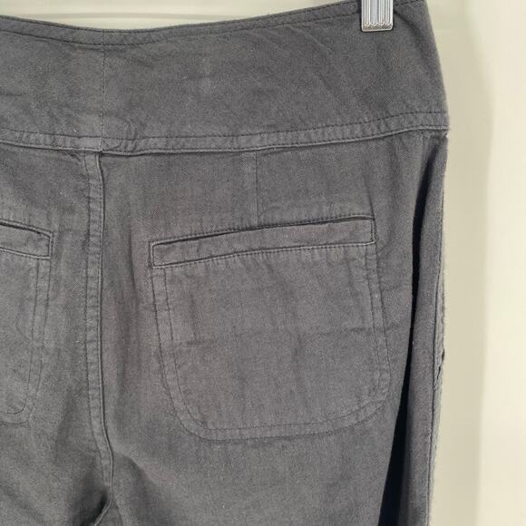 Carbon2Cobalt Pants Women’s 2 Gray Linen Coastal Nautical Vacation Beach - Picture 9 of 10